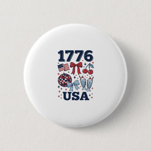 1776 USA Patriotic Coquette Vector Design_1 2 Inch Round Button