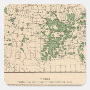 177 Plums, prunes, figs, principal regions Square Sticker