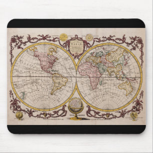 1782 Map of the World by George Augustus Baldwyn Mouse Pad