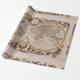 1782 Map of the World by George Augustus Baldwyn Wrapping Paper