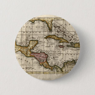 1790 Map of The West Indies by Dilly and Robinson 2 Inch Round Button