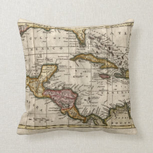 1790 Map of The West Indies by Dilly and Robinson Throw Pillow