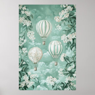 1793 Floating Hot Air Balloons Poster