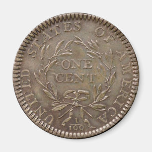 1793 Flowing Hair Large Cent reverse Magnet