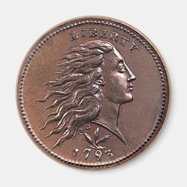 1793 Flowing Hair U.S. Penny Magnet (Front)