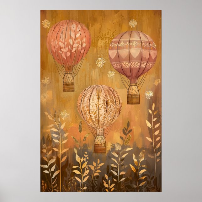 1794 Floating Hot Air Balloons Poster (Front)