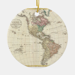 1796 Mannert Map of North and South America Ceramic Ornament