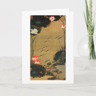 17. 蓮池遊魚図, 若冲 Pond with The Lotus, J Card