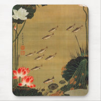 17. 蓮池遊魚図, 若冲 Pond with The Lotus, Jakuchū