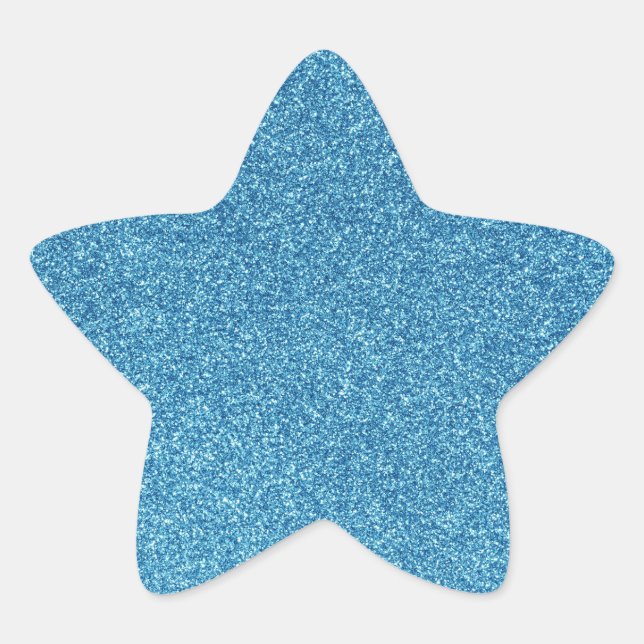 17 Cool Blue Glitter Print Sparkles Star Star Sticker (Front)
