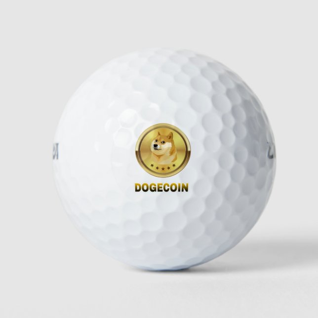17.Dogecoin crypto currency doge to the moon. Golf Balls (Front)