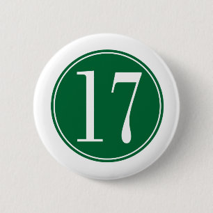#17 Green Circle 2 Inch Round Button