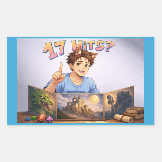 17 HITS? Funny RPG Anime T-Shirt | Dungeon Master  Sticker