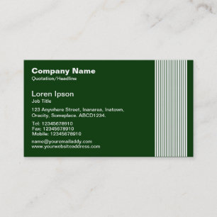17 Lines - White on Dk Green Business Card