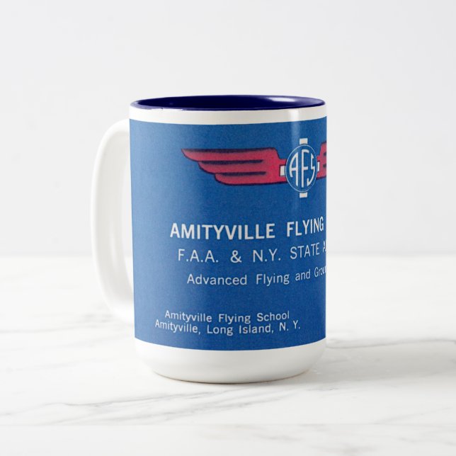 17 Oz Mug featuring Amityville Flying Service  (Front Left)
