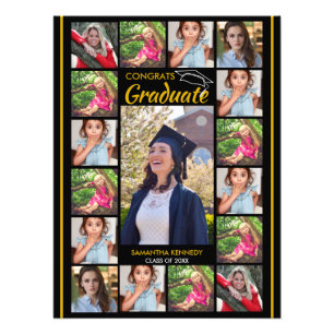 17 Photo Collage Modèle Congrats Poster des diplôm