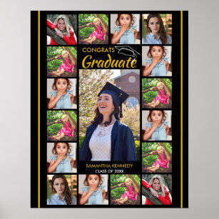 17 Photo Collage Template Congrats Graduate 20XX Poster