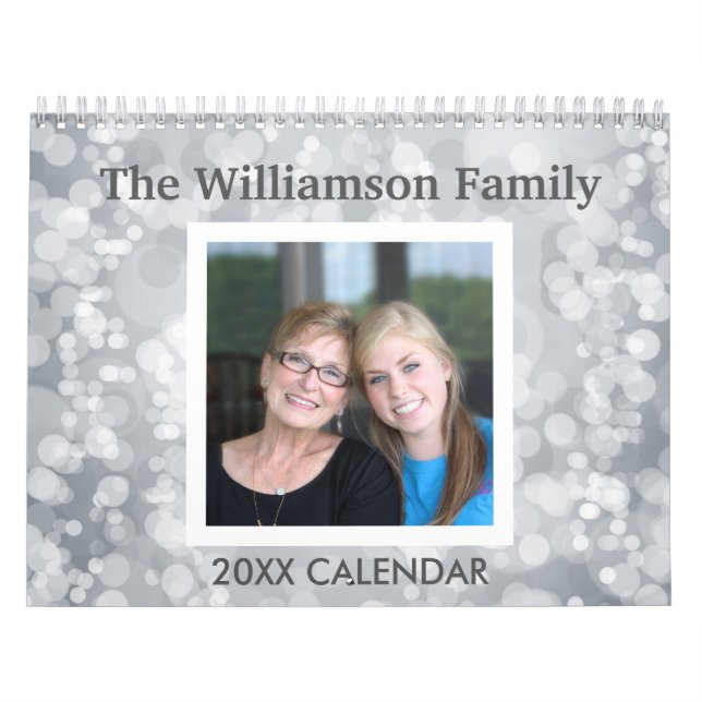 17 Photo Collage with Colourful Patterns Calendar (Cover)