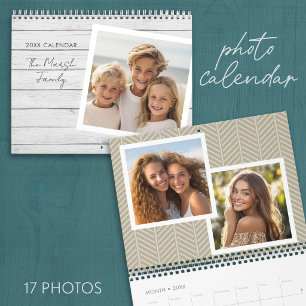 17 Photo Template Personalized - CAN CHANGE YEAR Calendar