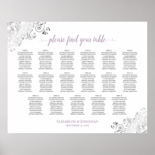 17 Table Lacy Mariage blanc Siège Tableau Lavande
