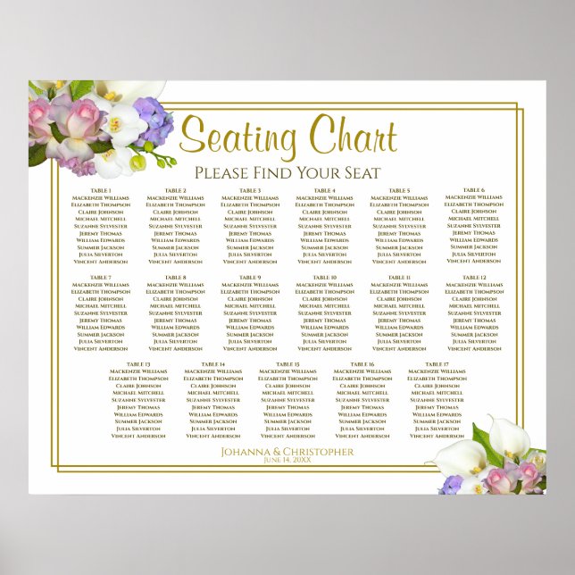 17 Tableau Mariage Plat Pastel Floral (Devant)