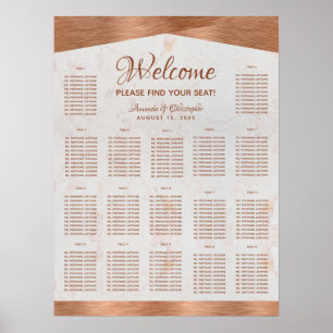 17 Tableau Sièges Mariage en cuivre marbré