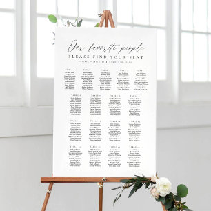 17 Tables Favourite People Acrylic Seating Chart