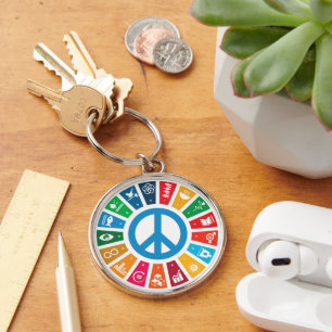 17 UN SDGs Sustainable Development Goals Keychain