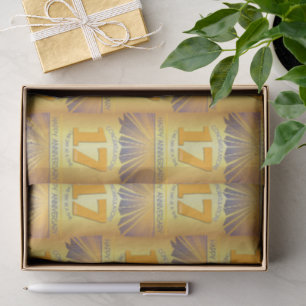 17 Year Golden Ray 12 Step Anniversary Tissue Paper