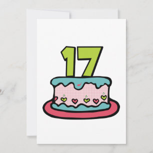 17 Year Old Birthday Cake Card