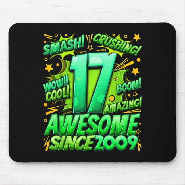 17 Year Old For Boys 17th Birthday Boy 17 Year Old Mouse Pad (Front)