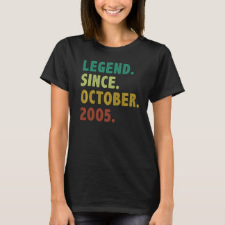 17 Year Old Legend Since October 2005 17th Birthd T-Shirt