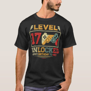 17 Year Old Level 17 Unlocked 17th Birthday Boy G T-Shirt