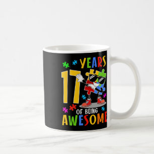 17 Years Of Being Awesome Birthday Dabbing Autism  Coffee Mug