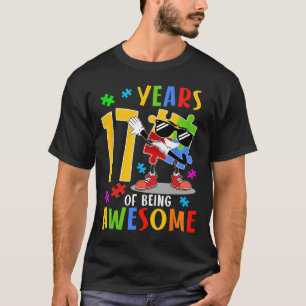 17 Years Of Being Awesome Birthday Dabbing Autism T-Shirt