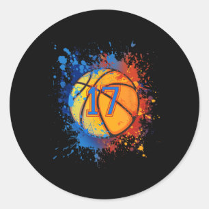 17 Years Old 17th Birthday Sketll Gift For Boys Pa Classic Round Sticker