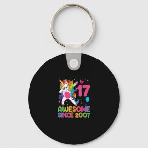 17 Years Old Awesome Since 2007 17th Birthday Unic Keychain