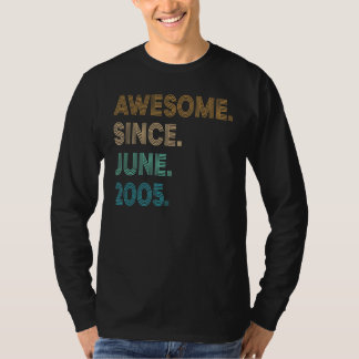17 Years Old Awesome Since June 2005 17th Birthda T-Shirt