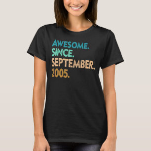 17 Years Old  Awesome Since September 2005 17th 7 T-Shirt