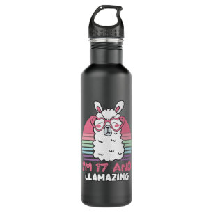 17 Years Old Bday Llamazing 17th Birthday Llama 710 Ml Water Bottle