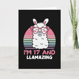 17 Years Old Bday Llamazing 17th Birthday Llama Card