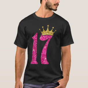17 Years Old Born In 2005 17th Birthday Pink Crow T-Shirt