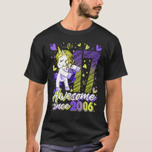 17 Years Old Flossing Unicorn 17th Birthday Girl T-Shirt