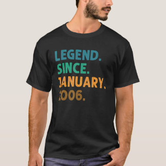 17 Years Old Legend Since January 2006 17th Birthd T-Shirt