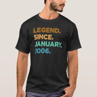 17 Years Old Legend Since January 2006 17th Birthd T-Shirt