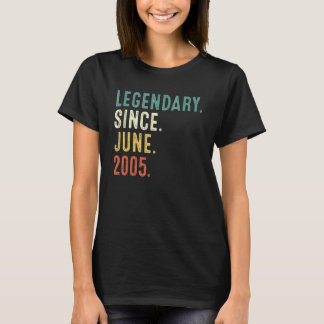 17 Years Old  Legend Since June 2005 17th Birthday T-Shirt