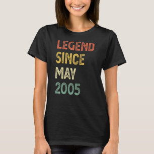 17 Years Old Legend Since May 2005 17th Birthday B T-Shirt