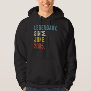 17 Years Old Legendary Since June 2005 17th Birthd Hoodie
