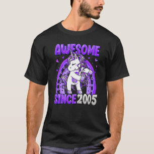 17 Years Old Unicorn Flossing 17th Birthday Girl U T-Shirt