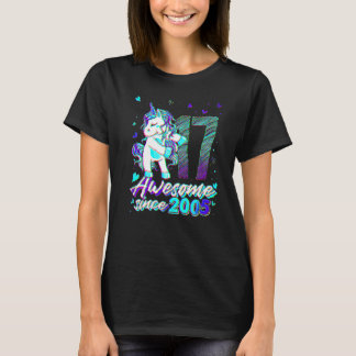 17 Years Old Unicorn Flossing 17th Birthday Unicor T-Shirt